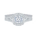 14K White Gold Cushion Cut Diamond Halo Engagement Ring