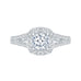 14K White Gold Cushion Cut Diamond Halo Engagement Ring