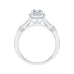 Cushion Cut Halo Diamond Engagement Ring In 14K White Gold