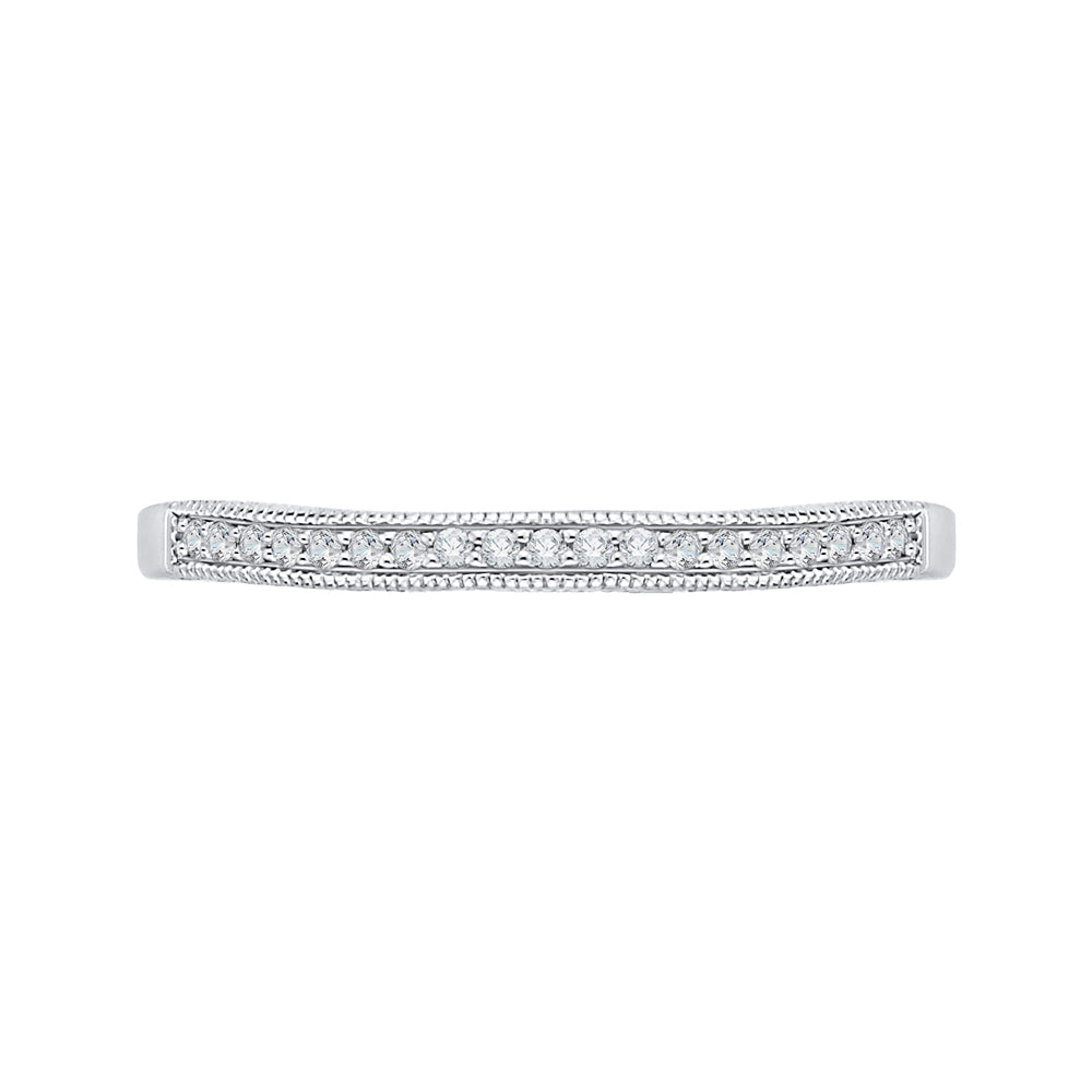 14K White Gold Round Diamond Wedding Band