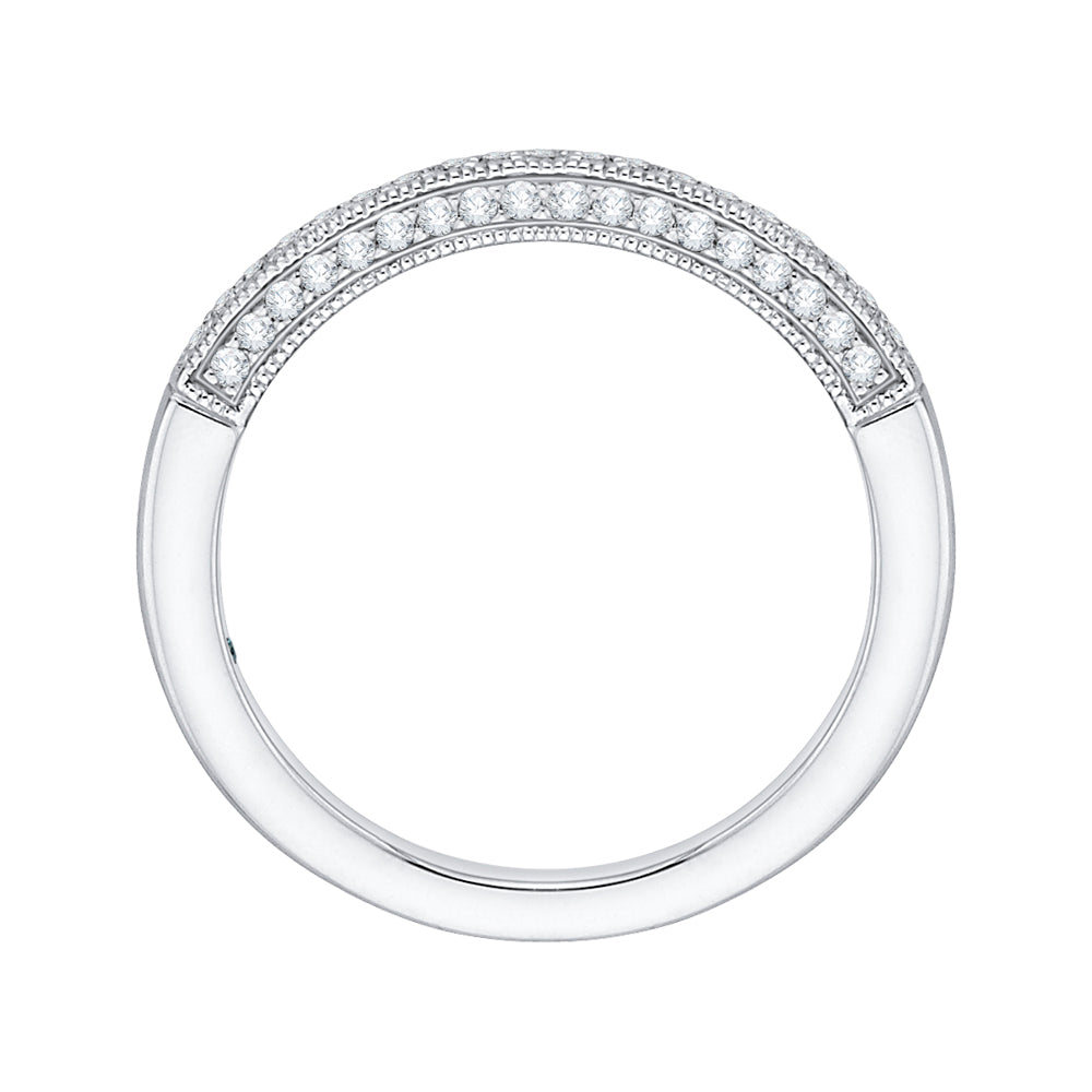 14K White Gold Round Diamond Wedding Band