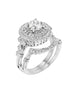 Vintage 14K White Gold and Double Halo Diamond Engagement Ring
