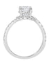 14K White Gold and Halo Diamond Bypass Engagement Ring