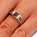 Sterling Silver Black Diamond and Camo Inlay Engagement Ring