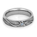10K White Gold Aquamarine and Meteorite Engagement Ring