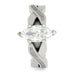 Platinum Marquise Diamond and Meteorite Engagement Ring