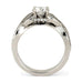 14K White Gold Moissanite, Diamond and Meteorite Engagement Ring