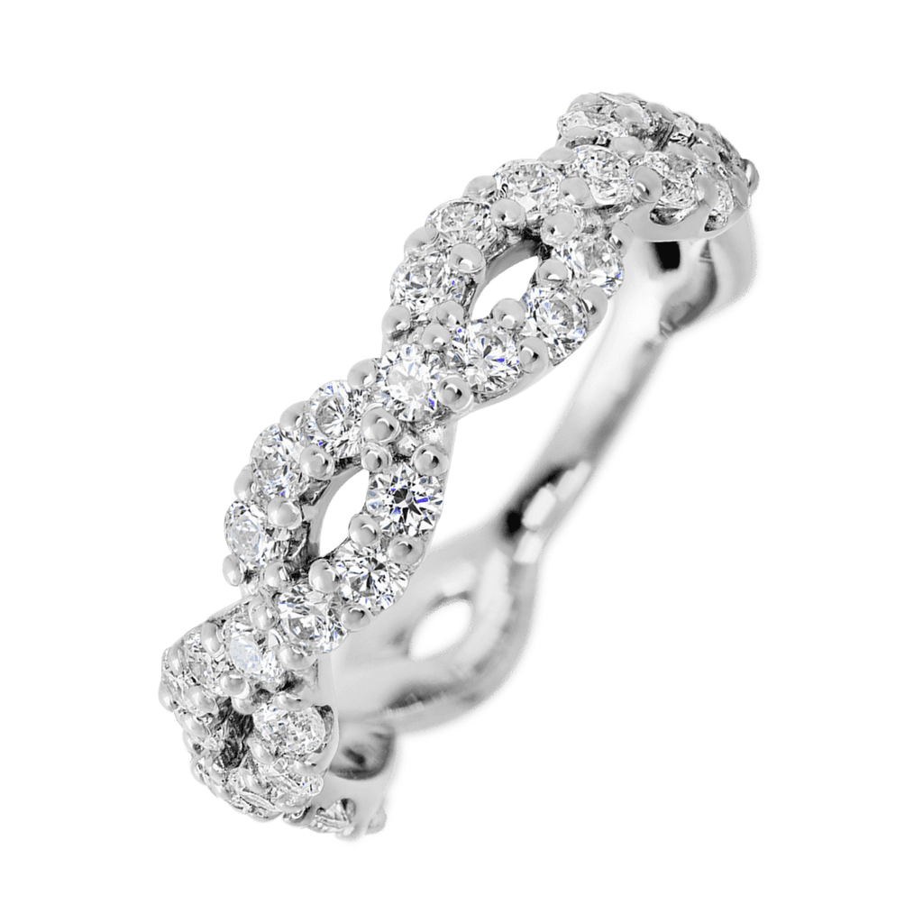14K White Gold band with 36 Round Lab Grown Diamond (ST) having TCW-1.08