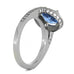 14K White Gold Swiss Topaz Diamond Halo Engagement Ring