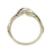14K White Gold Leaf Pattern Moissanite and Diamond Engagement Ring