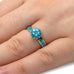 14K White Gold Topaz, Diamond and Turquoise Trinity Engagement Ring