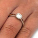 14K White Gold Moissanite and Hardwood Engagement Ring