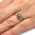 14K White Gold Black Diamond and Sapphire Ring with Meteorite