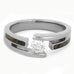Titanium Diamond Tension Set Ring with Hardwood Inlays