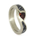 14K White Gold Ruby and Mokume Gane Engagement Ring