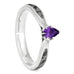 Sterling Silver Amethyst Engagement Ring with Meteorite Inlay