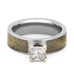 Titanium Moissanite and Antler Engagement Ring
