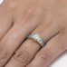 14K Yellow Gold Diamond Engagement Ring with Meteorite and Opal