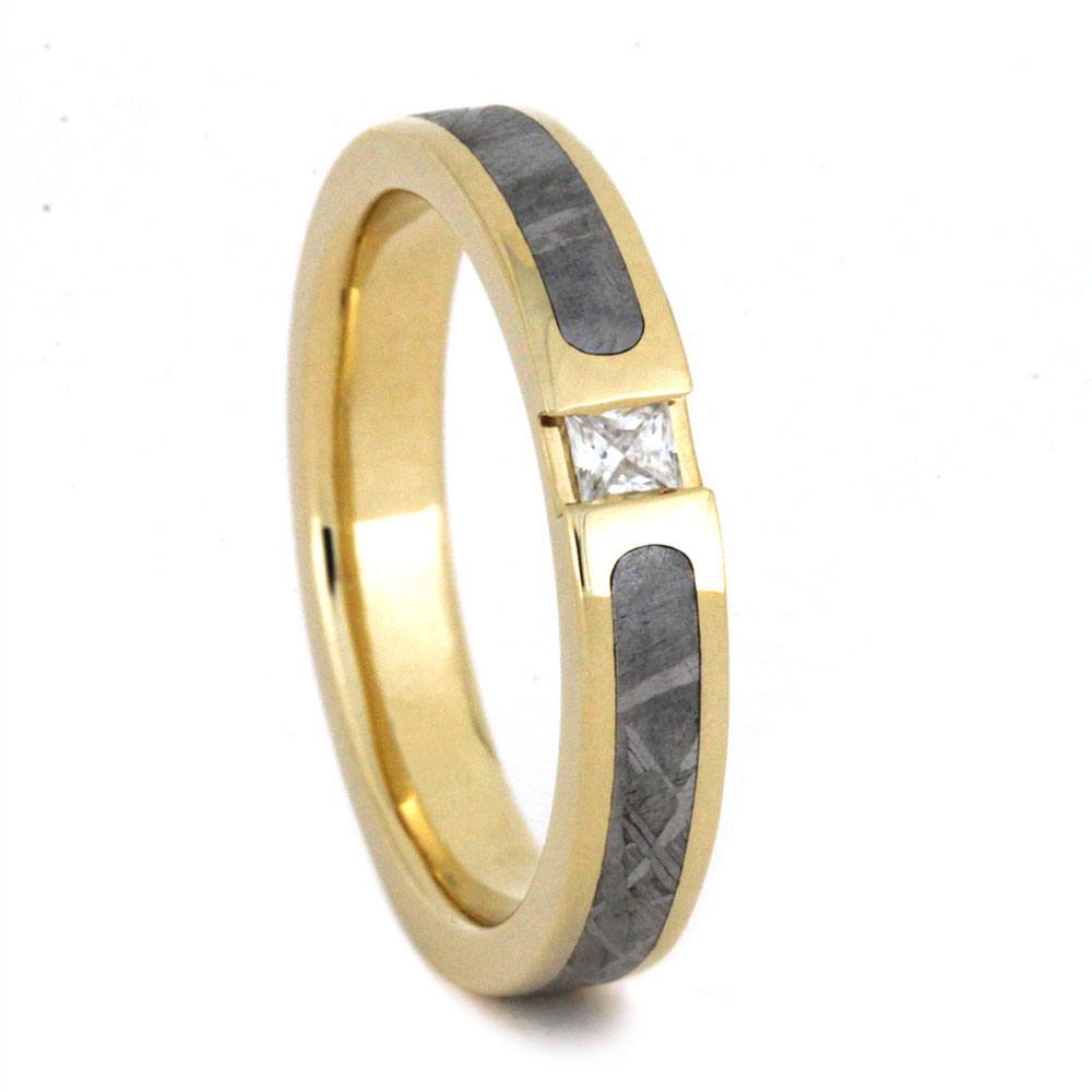 Meteorite Wedding Band and Moissanite Engagement Ring | Wedding ring sets  unique, Meteorite engagement ring, Wedding ring sets