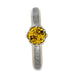14K White Gold Yellow Sapphire and Meteorite Engagement Ring