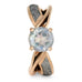 14K Rose Gold Moonstone and Meteorite Engagement Ring