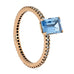 14K Rose Gold Aquamarine and Diamond Eternity Ring