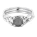 Sterling Silver Meteorite and Moissanite Engagement Ring