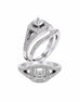 14K White Gold and Halo Diamond Tesori Engagement Ring