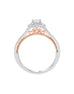 14K White with Rose Gold and Halo Diamond Tesori Engagement Ring