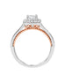 14K White with Rose Gold and Halo Diamond Tesori Engagement Ring