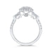 14K White Gold Round & Baguette Diamond Halo Engagement Ring