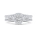 14K White Gold Round & Marquise Diamond Engagement Ring