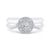 Round Cut Diamond Halo Engagement Ring In 14K White Gold