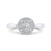 Round Cut Diamond Halo Engagement Ring In 14K White Gold