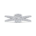 14K White Gold Round Diamond Crossover Criss-Cross Engagement Ring