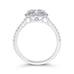 Round Cut Diamond Flower Engagement Ring In 14K White Gold