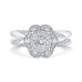 Round Diamond Flower Style Engagement Ring In 14K White Gold