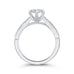 Round & Baguette Diamond Engagement Ring In 14K White Gold