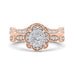 14K Two-Tone Gold Round Diamond Flower Engagement Ring