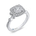 14K White Gold Round Diamond Halo Engagement Ring