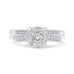 Round Cut Diamond Engagement Ring In 14K White Gold with Euro Shank