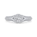 14K White Gold Round Cut Diamond Engagement Ring with Split Shank