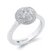 14K White Gold Round Diamond Swirl Fashion Ring