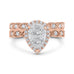 14K Two-Tone Gold Round Diamond Pear Shape Halo Engagement Ring
