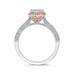 14K Two-Tone Gold Round Diamond Pear Shape Halo Engagement Ring
