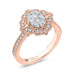 14K Two-Tone Gold Round Cut Diamond Engagement Ring