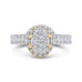 14K Two-Tone Gold Round Diamond Halo Engagement Ring