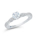 14K White Gold Round Diamond Floral Engagement Ring