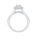 14K White Gold Round Diamond Octagon Shape Halo Engagement Ring