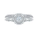 14K White Gold Round Diamond Double Halo Vintage Engagement Ring